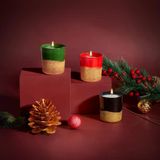Selka Home 3'lü Christmas Simli Tasarım Cam Bardak Kokulu Candle Mum 110 gr