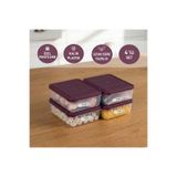 SELKA HOME 4 Adet 0.5 Lt. Nora Organizer Buzdolabı Buzluk Düzenleyici Saklama Kabı