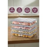 Selka Home 4'lü 2,25 Lt. Nora Organizer Buzdolabı Saklama Kabı Açık Gri Kalın Plastik