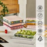 Selka Home 8 Adet 1 Lt. Nora Organizer Buzdolabı Buzluk Düzenleyici Saklama Kabı - Açık Gri