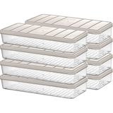 Selka Home 8 Adet 1 Lt. Nora Organizer Buzdolabı Buzluk Düzenleyici Saklama Kabı - Ekru