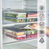 Selka Home 8 Adet 1 Lt. Nora Organizer Buzdolabı Buzluk Düzenleyici Saklama Kabı - Gri
