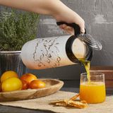 Selka Home Beyaz Mermer Desen Cam Sürahi 1500 Ml