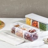 Selka Home Bölmeli 10'lu Nora Saklama Kabı 2 Lt - Açık Gri
