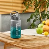 Selka Home - Briella 1500 ML Pipetli Motivasyon Matara GRİ-YEŞİL
