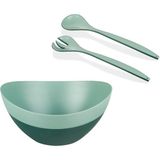 Selka Home Çift Renkli Kase ve Salata Kaşığı YEŞİL