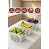 Selka Home Lavin 3 Adet Büyük Boy Mutfak Banyo ve Dolap İçi Düzenleyici - Ekru - 25 x18x14 cm