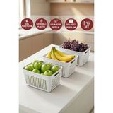 Selka Home Lavin 3 Adet Küçük Boy Mutfak Banyo ve Dolap İçi Düzenleyici - Ekru - 19x 11x10 cm