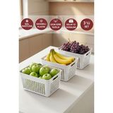 Selka Home Lavin 3 Adet Orta Boy Mutfak Banyo ve Dolap İçi Düzenleyici - Ekru - 19x 11 x10 cm