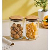 Selka Home Liya 2'li 1000 Ml Şeffaf Cam Kavanoz Seti Şık Tasarım Mutfak Düzenleme - 2 Adet