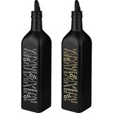 Selka Home - Marasca Baskılı Yazılı Yağdanlık 500 ml - Gümüş