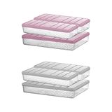 Selka Home - Nora 3'lü 1 Büyük + 2 Küçük Boy Açık Gri Saklama Kabı