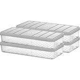 Selka Home - Nora 4'lü 1.2 Litre Küçük Boy Açık Gri Saklama Kabı