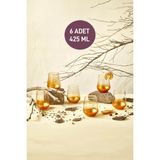 Selka Home Safir 6'lı Meşrubat Bardağı 425 ML - Turuncu