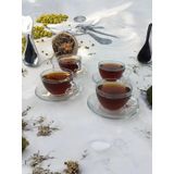 Selka Home Valery 4'lü Şeffaf Çay Fincan Takımı Şeffaf