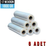 Selko Streç Naylon Ambalaj Film Endüstriyel Büyük Palet Streç Film 17 Mikron 1,8 kg 1 Koli 6'lı - Şeffaf