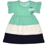 Sellfie Kids With Baskılı Kız Elbise - 5 Yaş - Mint Yeşili
