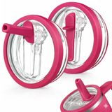 SellHubX 40 OZ Uyumlu Yedek Kapak – Sızdırmaz Leakproof Tasarım – BPA Free Yedek & Upgrade Lid – Stanley Quencher ile Uyumlu Bardak & Termos Kapağı + iç pipeti (fuşya - koyu pembe)