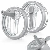 SellHubX 40 OZ Uyumlu Yedek Kapak – Sızdırmaz Leakproof Tasarım – BPA Free Yedek & Upgrade Lid – Stanley Quencher ile Uyumlu Bardak & Termos Kapağı + iç pipeti (Gri)