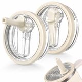SellHubX 40 OZ Uyumlu Yedek Kapak – Sızdırmaz Leakproof Tasarım – BPA Free Yedek & Upgrade Lid – Stanley Quencher ile Uyumlu Bardak & Termos Kapağı + iç pipeti (Krem)