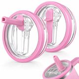 SellHubX 40 OZ Uyumlu Yedek Kapak – Sızdırmaz Leakproof Tasarım – BPA Free Yedek & Upgrade Lid – Stanley Quencher ile Uyumlu Bardak & Termos Kapağı + iç pipeti (Pembe)