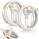 SellHubX Kapak 40 OZ – Sızdırmaz Leakproof Tasarım – BPA Free Yedek & Upgrade Lid – Stanley Quencher ile Uyumlu Bardak & Termos Kapağı + iç pipeti(Krem)