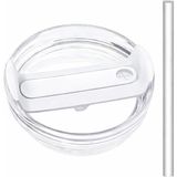 SellHubX Stanley Quencher 40 OZ Termoslar ile Uyumlu Bardak Kapağı ve Plastik Pipet Seti (1 Pipet) – Sızdırmaz, Bpa Free, 40OZ Tumbler Uyumlu - Beyaz