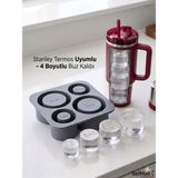 Sellhubx Stanley Termos Uyumlu Silindir Buz Kalıbı Seti - 40OZ ve 30OZ Için 4 Farklı Boy Sızdırmaz Silikon Buzluk