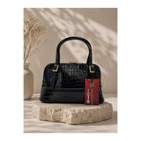 Sellini Elegant Croco Siyah Kadın Omuz ve El Çantası