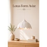 Sellor Modern Beyaz Yaprak Form Avize Tekli Sarkıt Avize İskandinav Bohem Dekorasyon Uyumlu E27 Ampul Dahil
