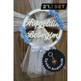 selmahobi Ahşap Hoşgeldin Bebeğim Kapı Süsü 2'li Set