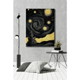 Selmıra Van Gogh Sarı Siyah Kanvas Tablo
