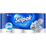 Selpak 16 Rulo 3 Katlı Tuvalet Kağıdı Yüksek Emicilik ve Cilt Dostu Özelliklerle - Beyaz