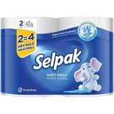 Selpak 2'li Paket Dev Rulo Kağıt Havlu Yüksek Emicilik ve Mutfak Kullanımına Uygun - Beyaz