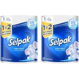 Selpak 3 Katlı Dev Rulo Kağıt Havlu 2'li Paket Yüksek Emicilik ve Dayanıklılık Özellikli