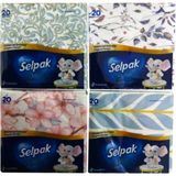 Selpak Deluxe Peçete 20'li 4 Paket Yumuşak Dokulu Kağıt Renkli Desenli Sofralar İçin