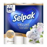 Selpak Deluxe tuvalet kağıdı, 3 katlı, 4160 yaprak tuvalet kağıdı, pamuk lifli, ekstra yumuşak ve güçlü, tuvalet kağıdı, tuvalet kağıdı, 96 rulo (3 x 32 rulo)