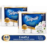 Selpak Deluxe Tuvalet Kağıdı Pamuk Katkılı 48 Rulo - Beyaz