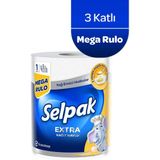 Selpak® Extra 1 Rulo 3 Katlı Kağıt Havlu Yağ Emici ve Dayanıklı Mutfak İçin Paket