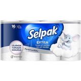 Selpak Extra 16'lı Tuvalet Kağıdı 3 Katlı Yüksek Emicilik ve Cilt Dostu Özelliklerle