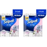 Selpak Extra 40'lı Pamuklu Pudra Kokulu Tuvalet Kağıdı (2 paketi)