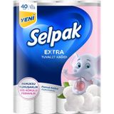 Selpak Extra Pamuk Katkılı ve Pudra Kokulu 40'lı Tuvalet Kağıdı (3 adet)