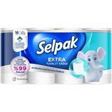 Selpak Extra Tuvalet Kağıdı 16 Rulo 3 Katlı Antibakteriyel Koruma ile Beyaz