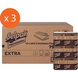 Selpak Extra Z Katlama Dispenser Havlu 3 Koli 36 Paket 200 Yaprak 2 Katlı 215 x 240 cm