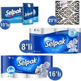 Selpak Hijyen Ailesi Set Tuv. Kağıdı 16'lı+ Havlu 8'li+ Mendil 10'lu+ Collection Desenli Peçete 20'li