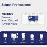 Selpak Professional İçten Çekmeli Tuvalet Kağıdı 120 m 12'li 2 Katlı Beyaz Rulo