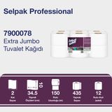Selpak Professional Jumbo Tuvalet Kağıdı 12 Rulo 150 m Uzunlukta Ekstra Yumuşak ve Dayanıklı