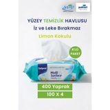 Selped Yüzey Temizlik Havlusu - Limon Kokulu Çok Amaçlı Pratik Yüzey Temizlik Havlusu 4'lü Set - 100*4