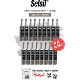 Selsil 280 gr Genel Amaçlı Silikon 17 Al 15 Öde ve Rosie Pamuk - Şeffaf - 240 ml