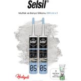 Selsil 280 gr Mutfak ve Banyo Silikonu Şeffaf Plastik Tekil Ürün Yüksek Elastikiyet - 240 ml